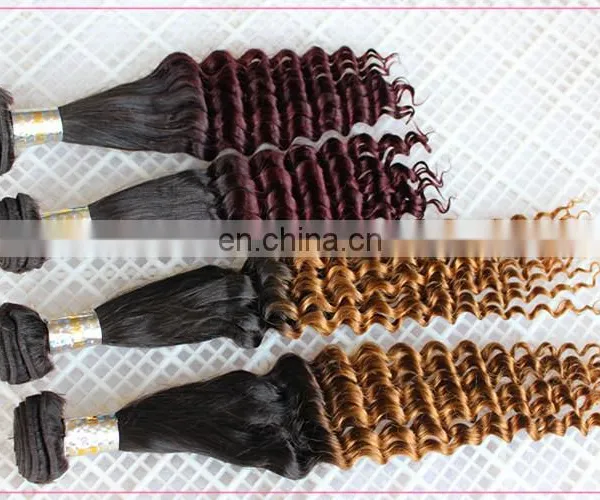 Unprocessed Wholesale Virgin Brazilian Curly Hair Extension Blonde Deep Wave Hair Weft photo-6