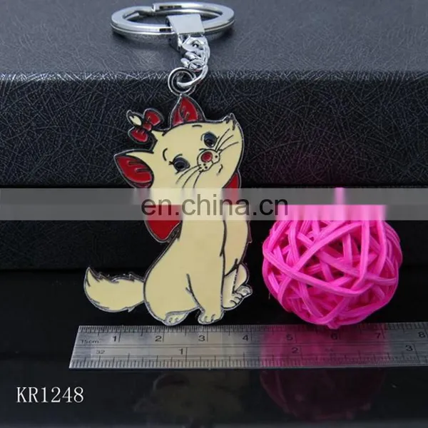 Custom Make Cute Cat Shaped Metal Keychain Key Ring Gifts photo-4