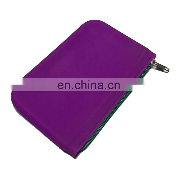 Factory Both Side Plain Design Zipper Cosmetic Purse Wallet Kids Pencil Case Silicone Bag photo-5