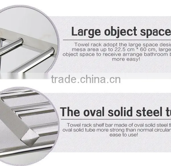 Wesda Wall Mounted Stainless Steel Bathroom Shelf Towel Rack A095 Quality Choice photo-5