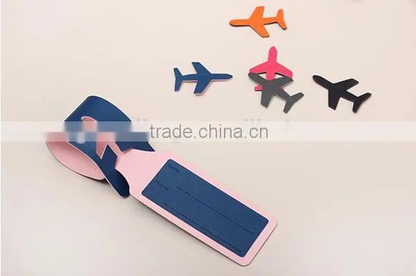 Patched Genuine Cow Leather Funny Luggage Tags Airplane Baggage Tag Travel Accessories photo-3