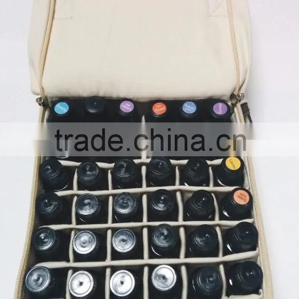 Pure Color Canvas Essential Oil Carrying Case Bag,42bottles Canvas Essential Oil Carry Bag,custom Make Soft Essential Oil Case photo-4