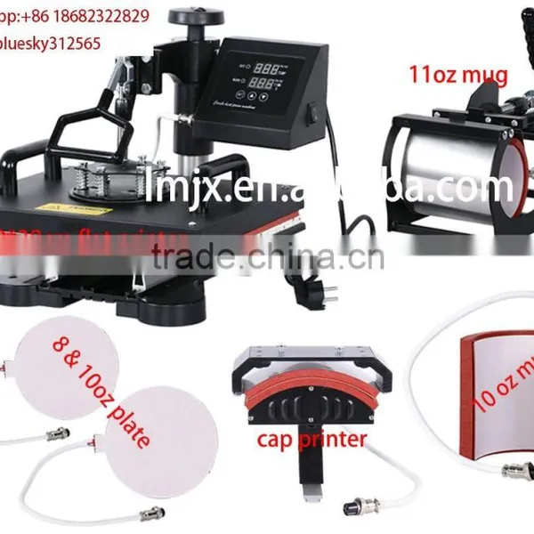 Many Purplse Combo Dog Tag Printer Digital Glass Cup Hoodies 6 in 1 Heat Press Printing Machine
