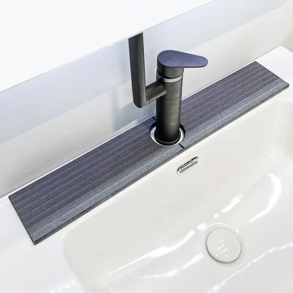 Highly Absorbent Diatomite Stone Faucet Mat for Bathroom Sink photo-2