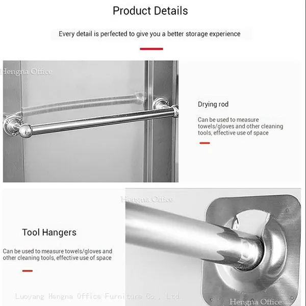 Space Saving Slim Single Door Cleaning Cabinet With Ventilation | 1800x420x390mm Metal Mop Storage for Narrow Spaces photo-4