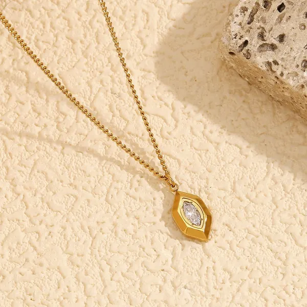 Stainless Steel Pendant Necklace Double Sided Mirror Polish Anti-Allergic Waterproof Daily Wear Bulk Order