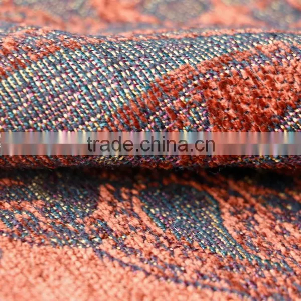 Red Jacquard Sofa Fabric Polyester Microfiber Fabric photo-4
