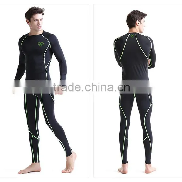 (OEM/ODM Factory)Men Sports Running T-Shirts Jerseys Compression Base Layers Under Tops Skin Gear Wear Tees Tops Sportswear photo-3