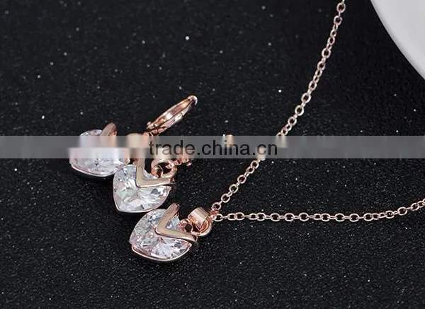 2015 Heart Shape Necklace Earring Fashion Jewelry Set With High Quality Luxury Necklace Set photo-4