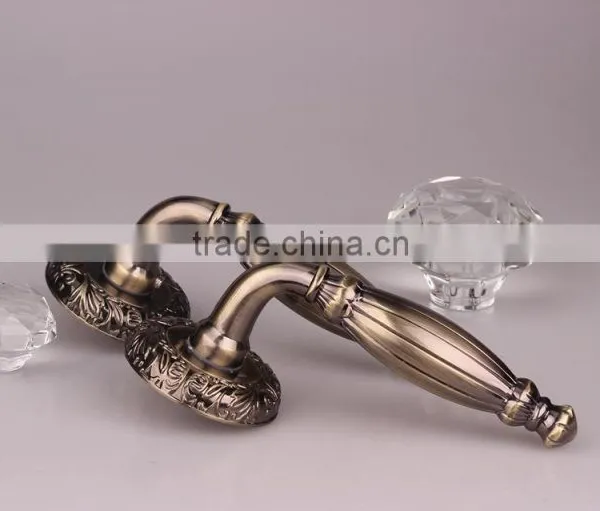 H57-23AB Entrance New Design Safety Rosette Door Lock With Silding Safety Lock AB Handle photo-4