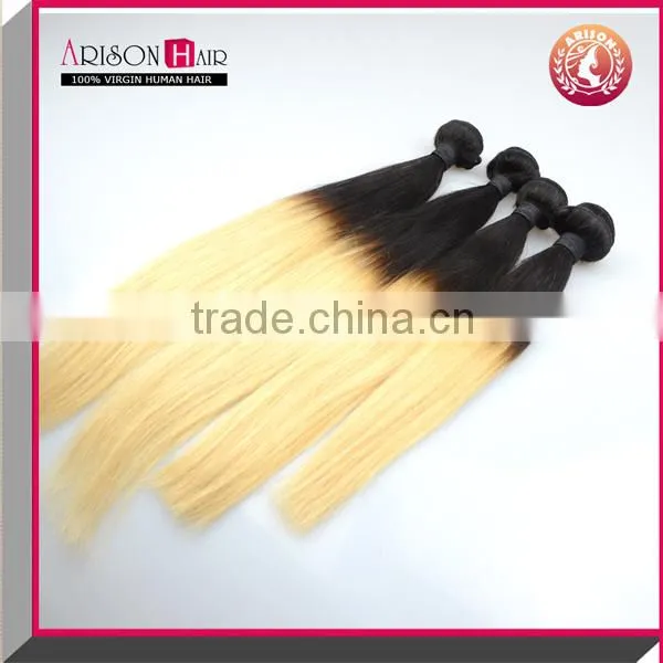 100 Percent Indian Remy Human Hair Ombre Bundles Hair Weaves photo-3
