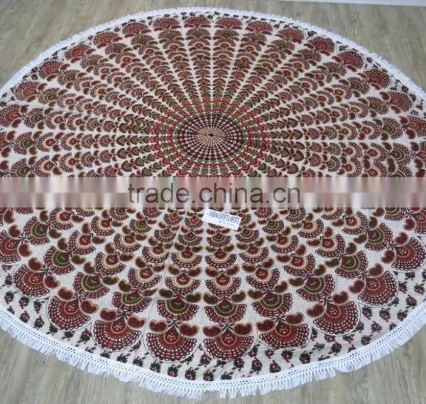 Beach Gypsy Throw Round Towel Boho Floor Sheet Round Beach Towels photo-6