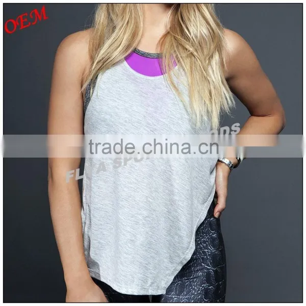 Hot Selling Custom Low Price Loose Sports Top Latest Fashion Sexy Yoga Vest Women Stringer Gym Singlet Quality Choice Most Popular photo-3