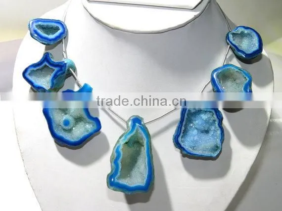 Natural Sky Coated Druzy Beads Style Gemstone 7 Pcs Good Quality On Whole Sale Price