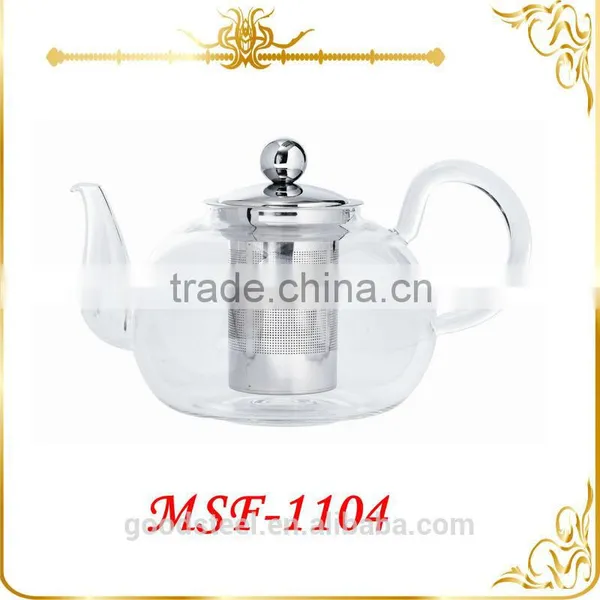 2015 Fashion Best Selling Tea Pot Glass Manufacturer 600/700/800/1000/1200ml