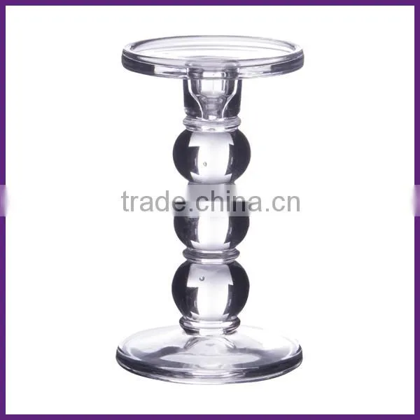 Hand Pressed stemware candle holder glass