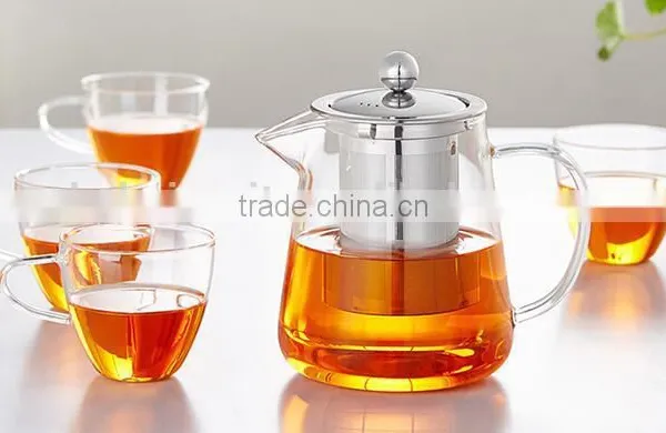 FDA Certified Borosilicate Glass Tea Pot With Stainless Steel Filter photo-4