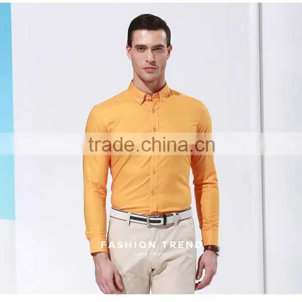 In the Spring of the New Men's Business Casual Classic Pure Color Long Sleeve Shirts photo-3