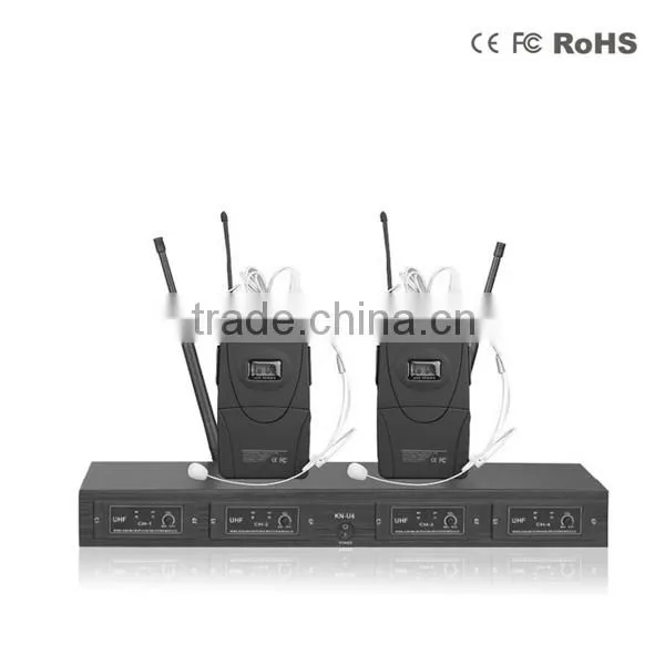 High Quality Double Head Wearing Wireless Microphone for Showing