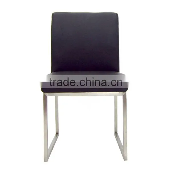 Black Low Back Stainless Steel Legs Model Dining Chair Made in China photo-6