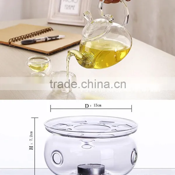 Hot Selling Borosilicate Glass Teapot Glass Infuser Hand-made Glass Teaset 600ml Teapot 6pcs 50ml Tea Cups 1pc Candle Tea Warmer photo-3