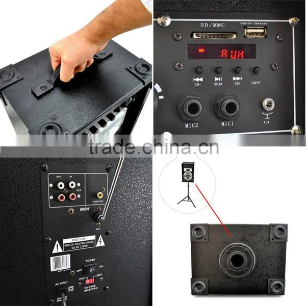 Disco Jam 600 Watt 2-Way PA Speaker System, SD Card Reader, FM Radio, AUX/MP3 Input, USB Charging photo-4