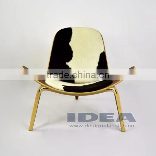 Replica Hans Wegner Lounge Chair - Walnut Shell/ Pony Skin photo-2