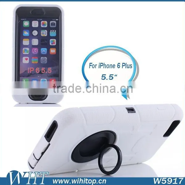 3 in 1 Heavy Duty Case With Rotating Ring Design Stand Shockproof Case for IPhone 6 Plus 5.5 Inch photo-3