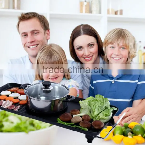 With Hotplate High Efficiency Electric BBQ Grill Combined With Hot Pot
