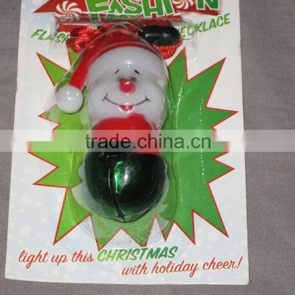 Flashing Snowman Bell Necklace Christmas Holiday Cheer Seasonal Festive NEW! photo-4