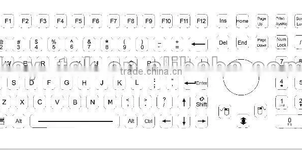Silicone Industrial Medical Keyboard With Washable Optical Trackball photo-3