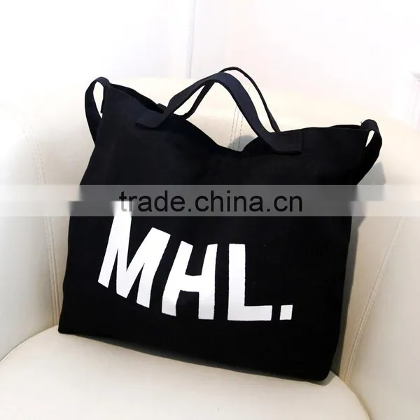 Accept Custom Logo Canvas Material Single Shopping Bag photo-4