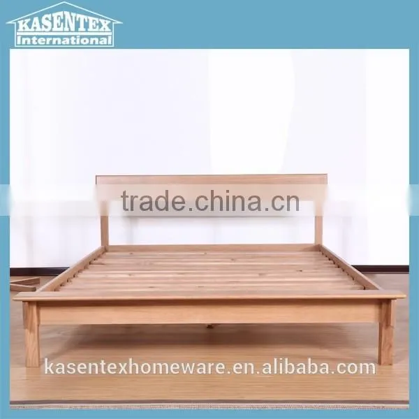 Wooden Modern Style Bed Solid Wood Assembled Double Bed photo-2