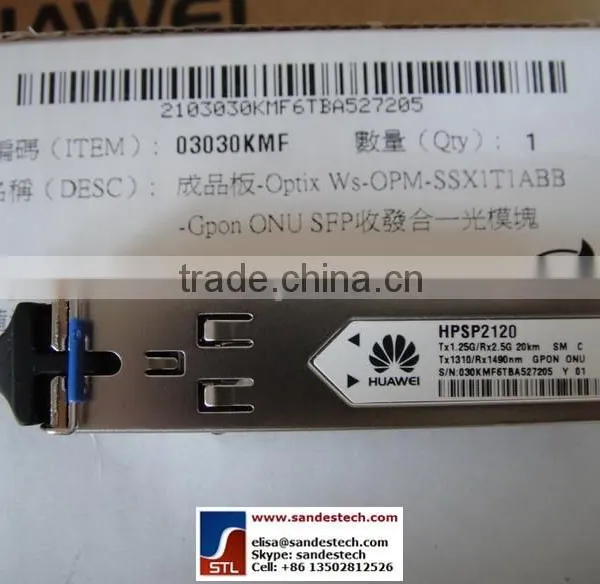 Huawei HPSP2120 03030KMF TX1.25G/RX2.5G 20KM TX1310/RX1490 GPON ONU SFP Transceiver for Huawei MA5626 5620
