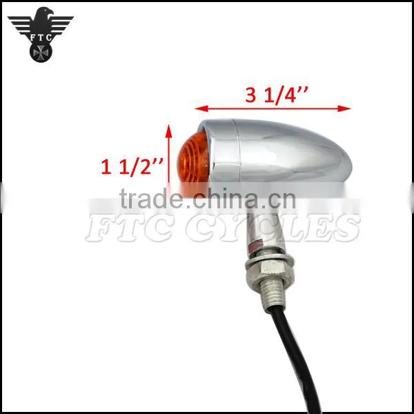 Chrome Vintage Bullet Turn Lights Motorcycle Indicator for Kawasaki photo-6