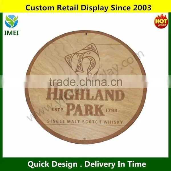 Highland Park Scotch Whiskey 12 Round Wood Sign Barrel Cask Top Style 12X12" YM3-169