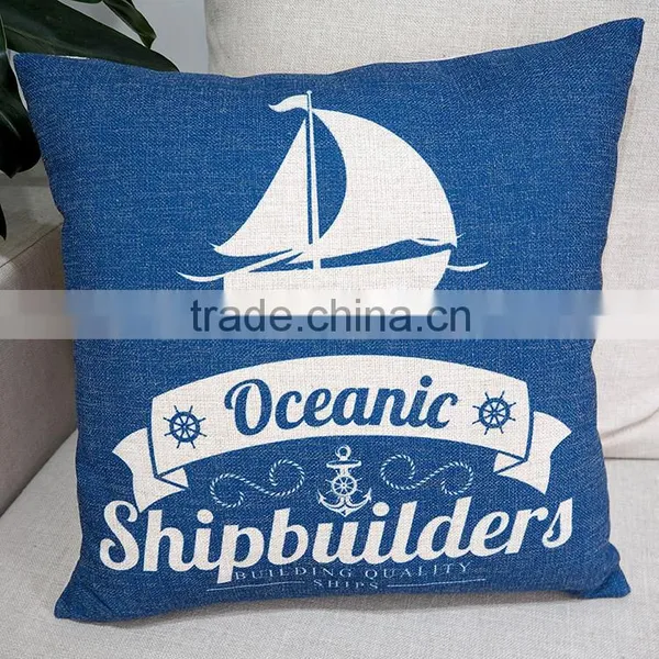 Custom Printed Photo Cushion Cover Decorative Nautical Pillow Case photo-4
