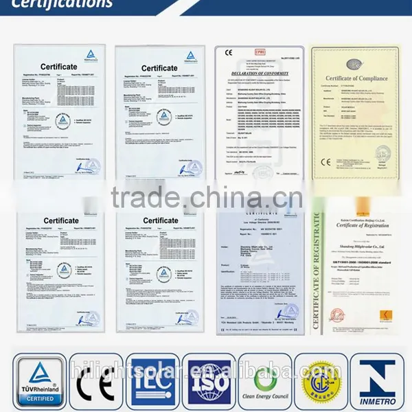 Hilight Poly 12v Best Price Power 100w Solar Panel 100w With TUV IEC CE CEC INMETRO ISO Certificates photo-5