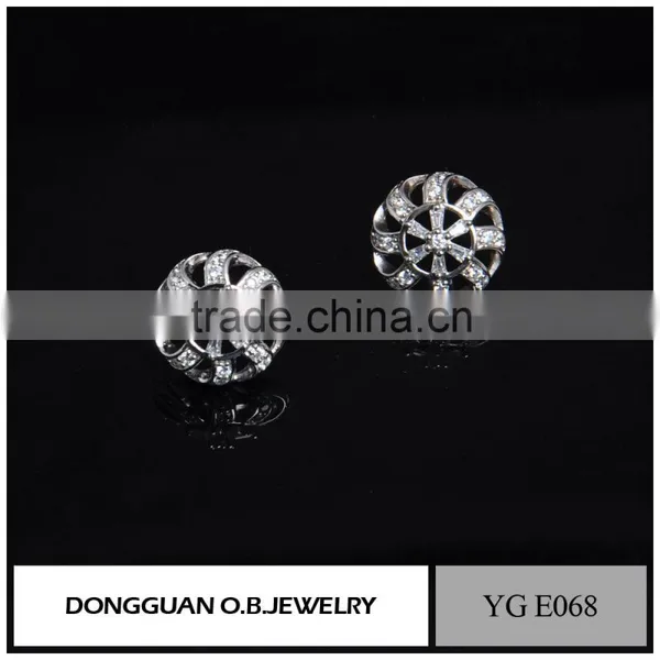 Top Quality Wedding Jewelry Real Silver Plating Diamond Stud Earring For Women photo-6