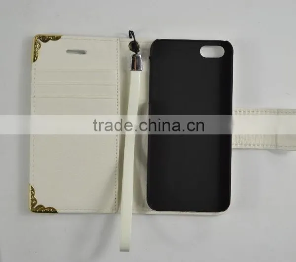 2016 Beautiful and Cute Style PU Leather Case for Iphone6 With Big Magnet, Card Slots and Sling photo-3
