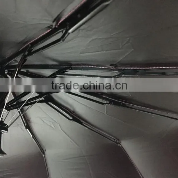 2017 21inch 10ribs High Quality Smart Auto 3 Folding Black Coating Best UV Super Strong Umbrella photo-3