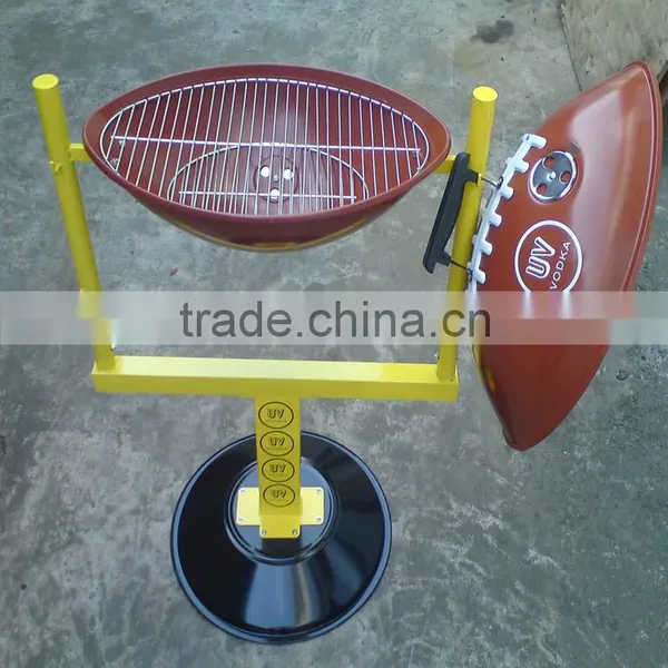 Red and Blue Color Rugby Shape Helmet Hibachi Grills for Sale photo-3