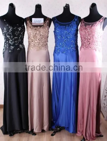 Sleeveless Beaded Embroidered Back See Through Spandex Cotton Pink Formal Evening Dresses Online photo-4