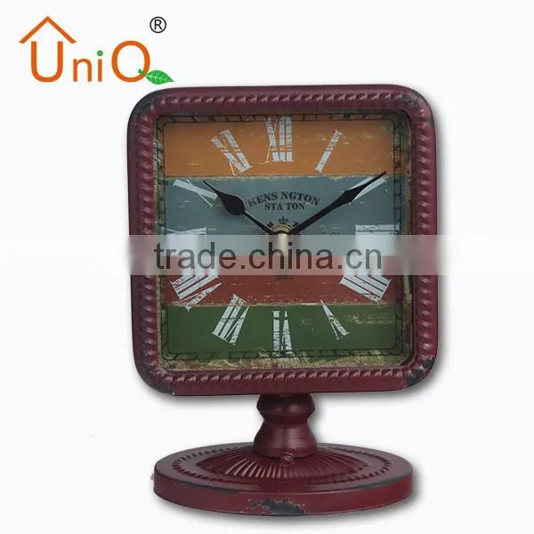Square Antique Decoration Metal Gift Table Clock photo-3