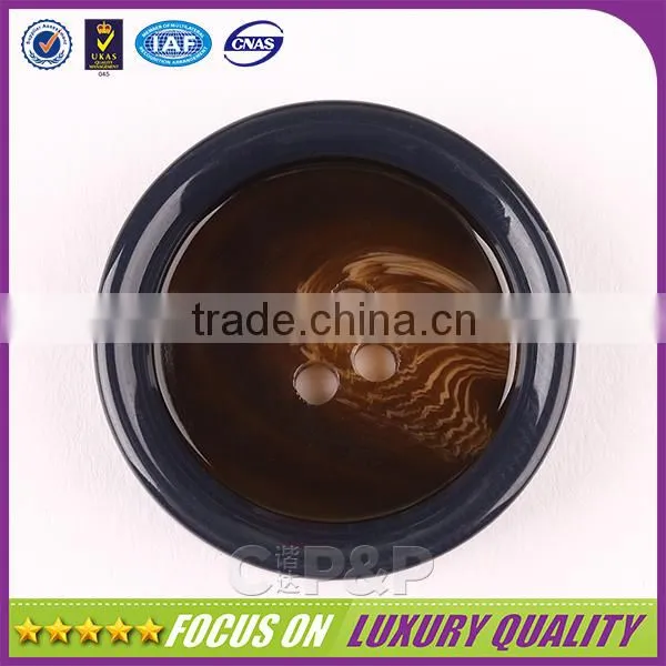 Custom Plastic Made Buffalo Horn Color Resin Button for Suit photo-2