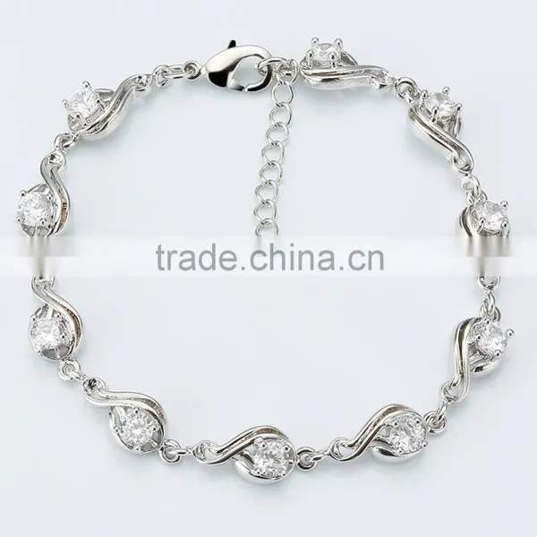 Unique Design Solitaire Cubic Zirconia Bracelet Length Adjustable Jewelry Best Gift for Her photo-2
