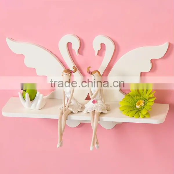 Decorative Pure White WPC Hollow Out Floating Shelves photo-4