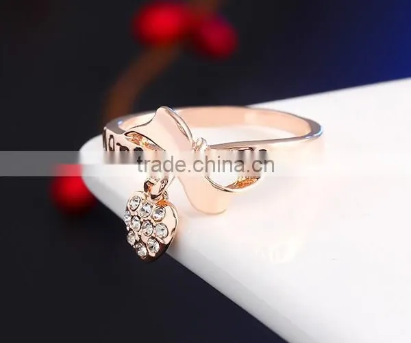 O Rings Jewelly Fashion Crystal Heart Love Letter Ring photo-6