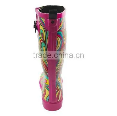 100% Natural Rubber Black Horse Sex With Women Rain Boots photo-3