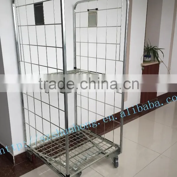 2-sided Folding Storage Roll Container Transport Trolley, Cart photo-2